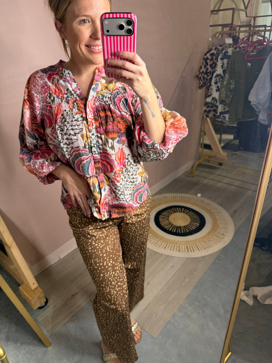 Mauve Multi Floral Flowy Blouse
