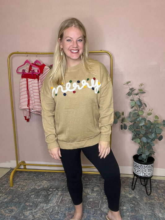 Merry Sweater- Tan