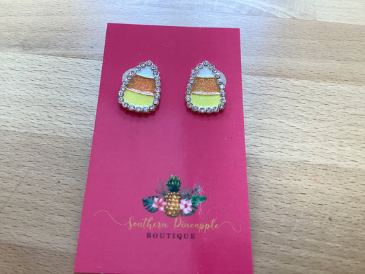 Candy Corn rhinestone studs