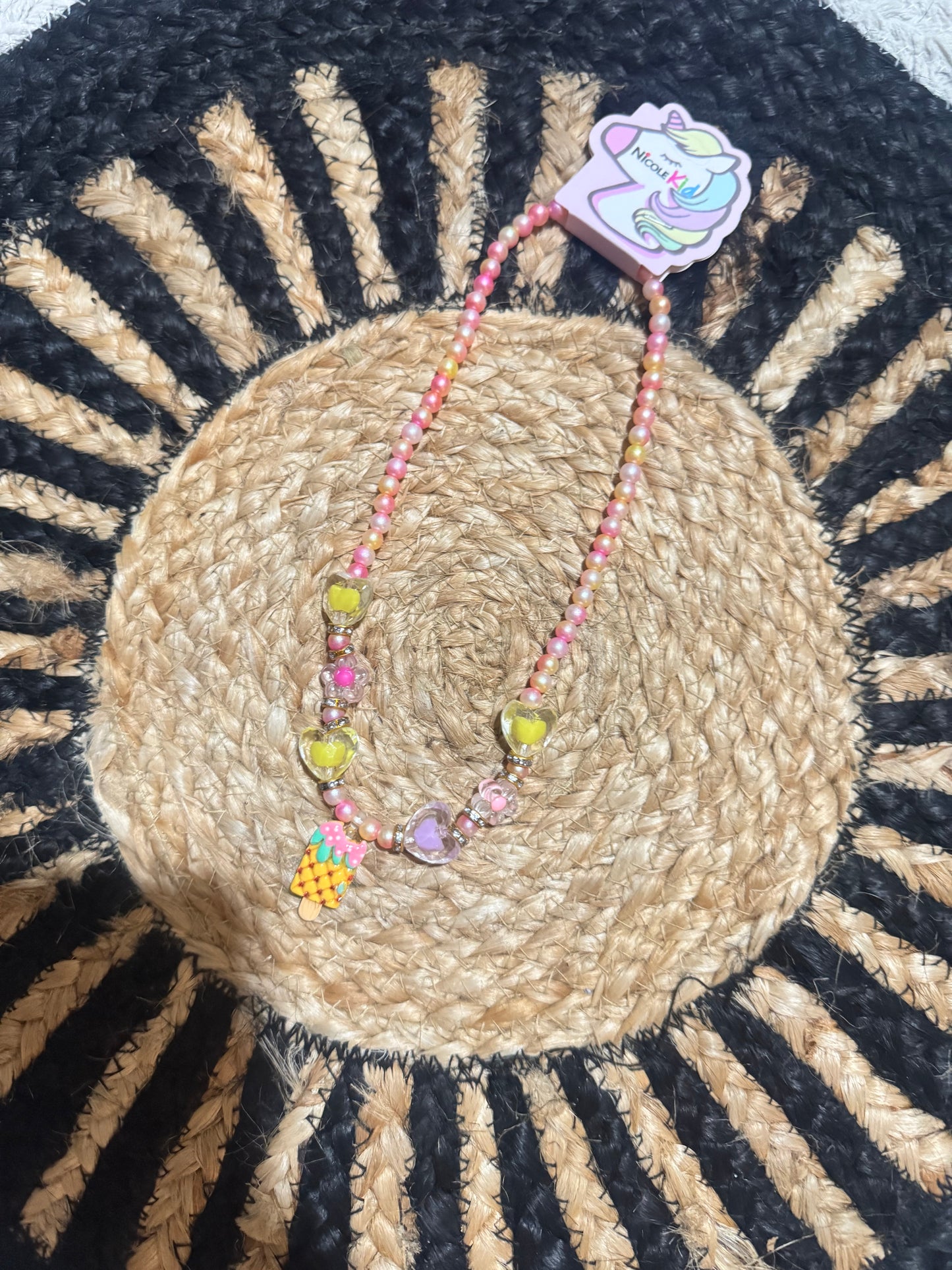 Girls Summer Popsicle Beaded Necklace