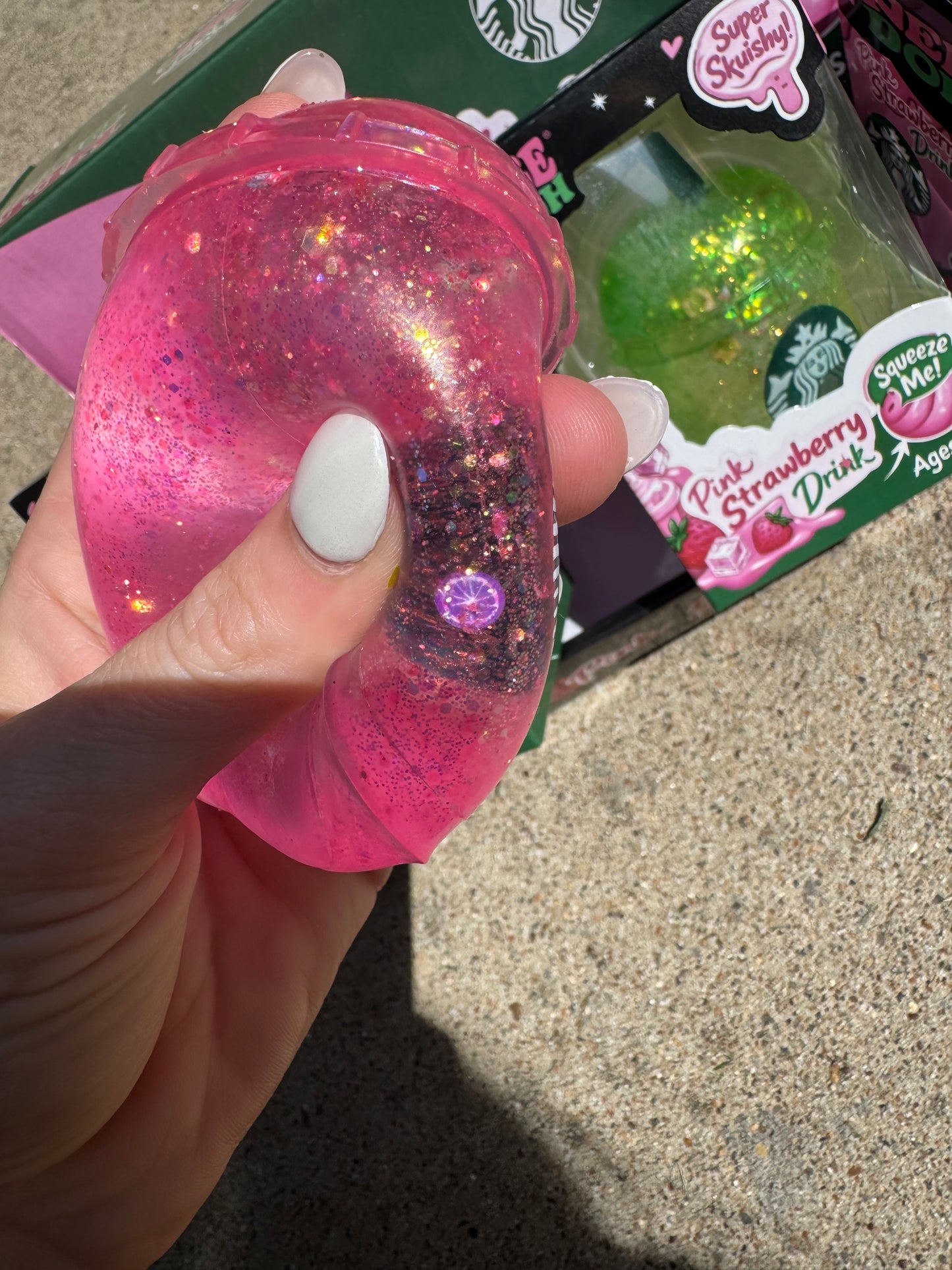 Glitter Strawberry Drink Sensory Squishy