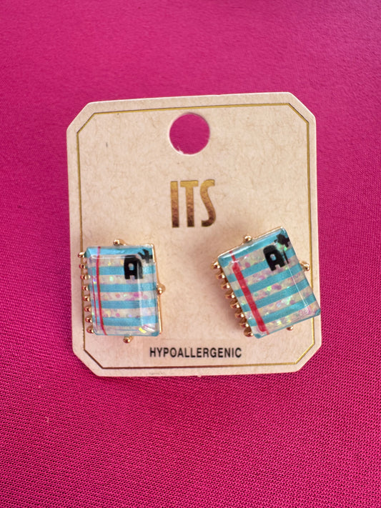 Notebook Paper Stud Earrings