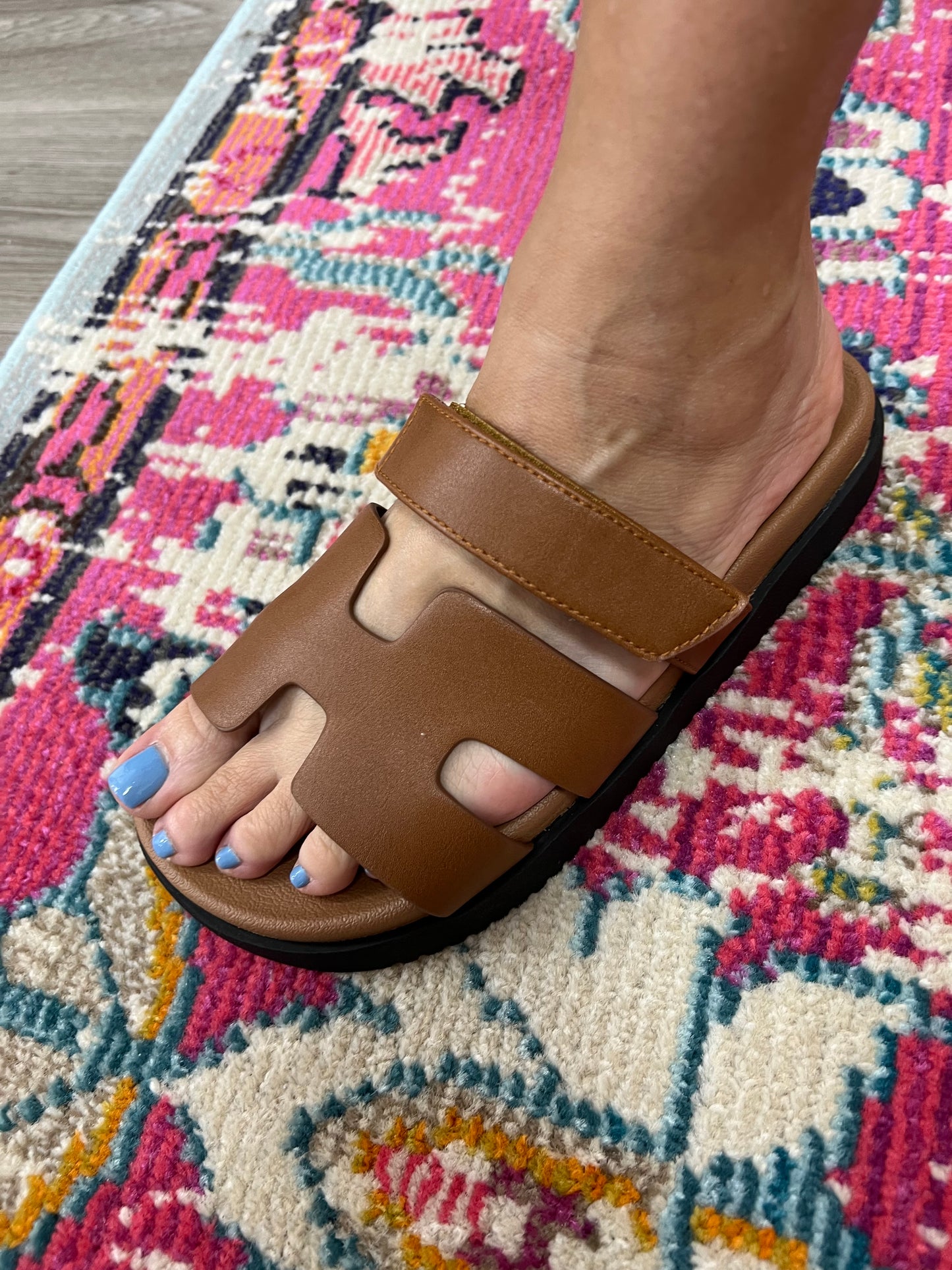 Brown H design sandals