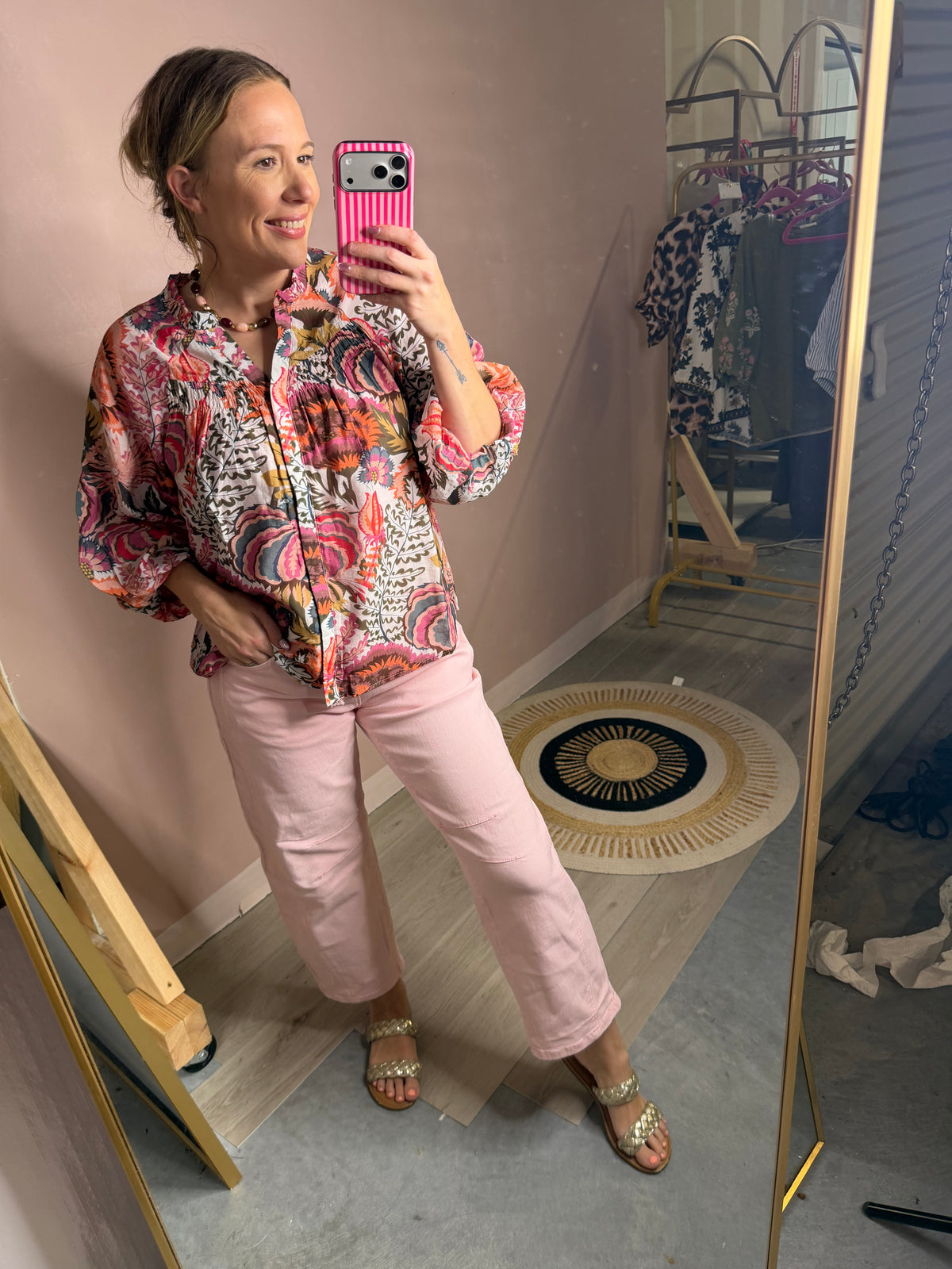 Mauve Multi Floral Flowy Blouse