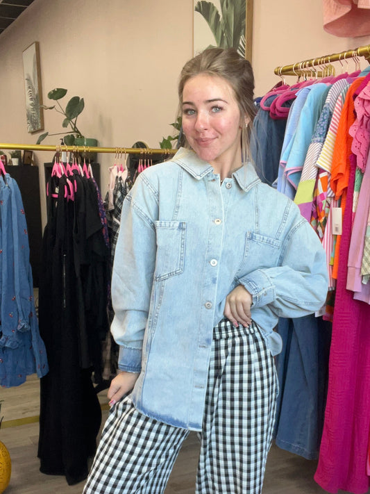 Parisian Gingham Wide-Leg Pants