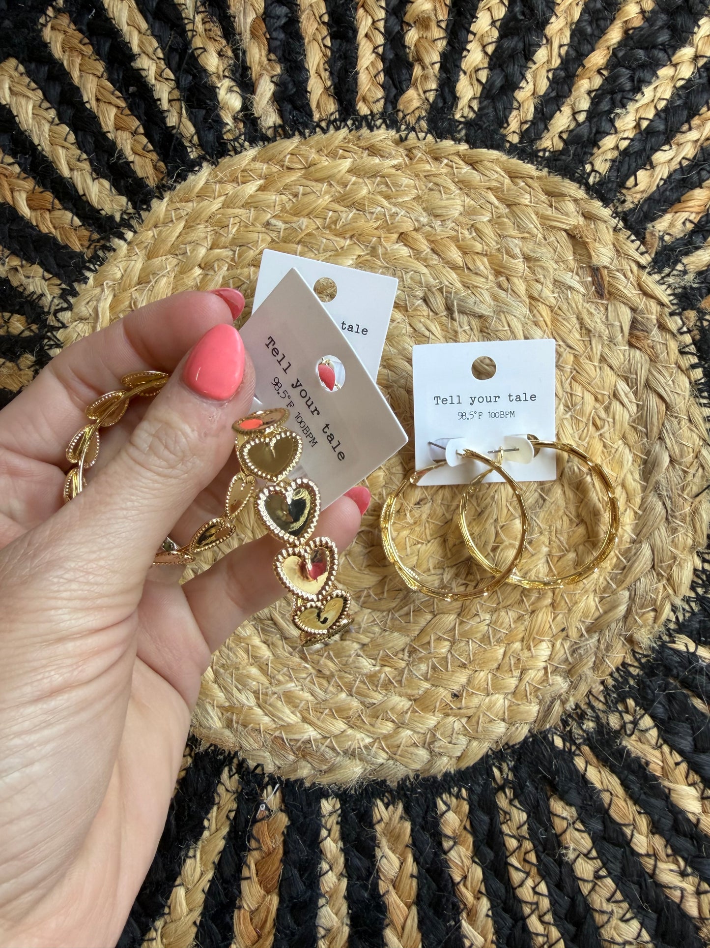 Lightweight Gold Heart Hoop Earrings