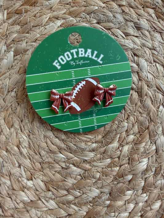 Football Bow Stud Earrings