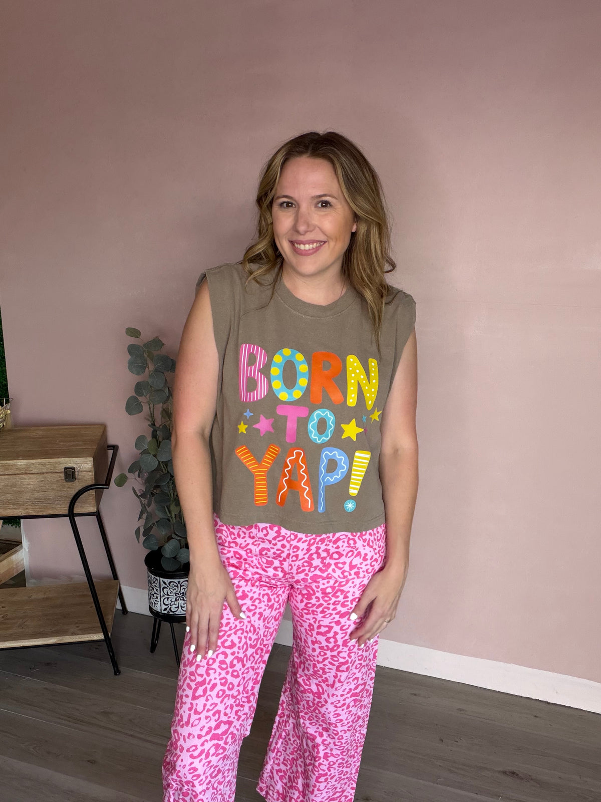 Born to Yap Colorful Graphic Muscle Tank