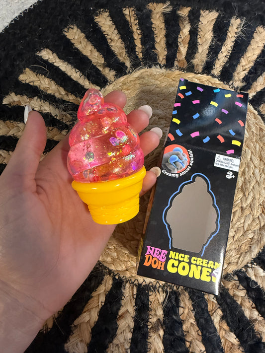 Ice Cream Slow Rise Glitter Squishy Fidget Toy- MYSTERY COLOR