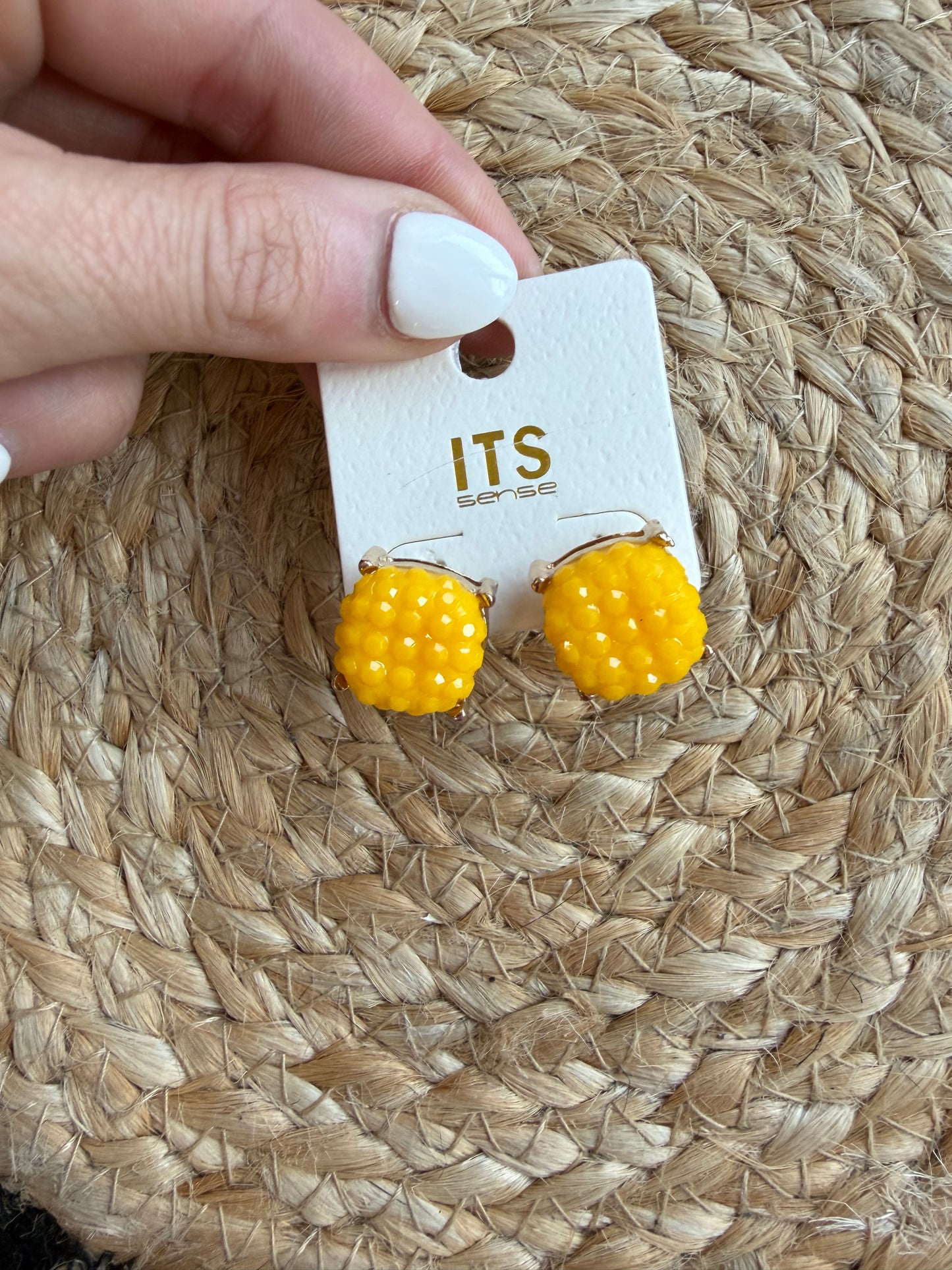 Gold Druzy Stud Earrings