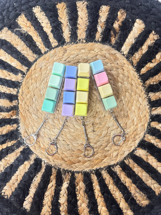 Color Block Clicker Fidget Keychain