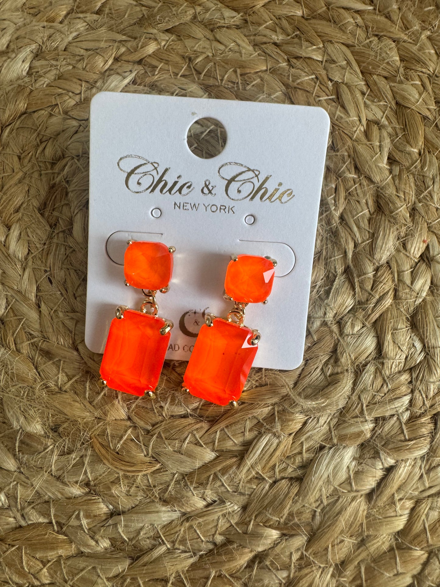 Neon Gemstone Statement Dangle Earrings