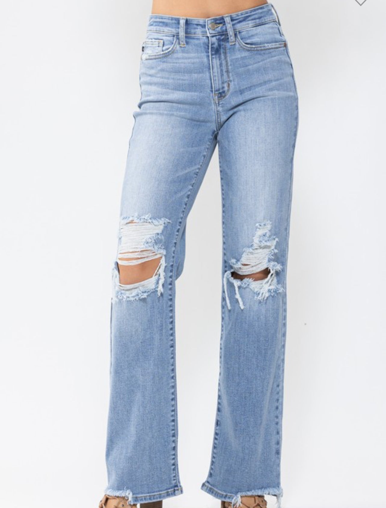 Judy Blue 90s Destroyed Straight Leg Jeans