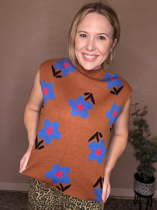 Retro Bloom Knit Sweater