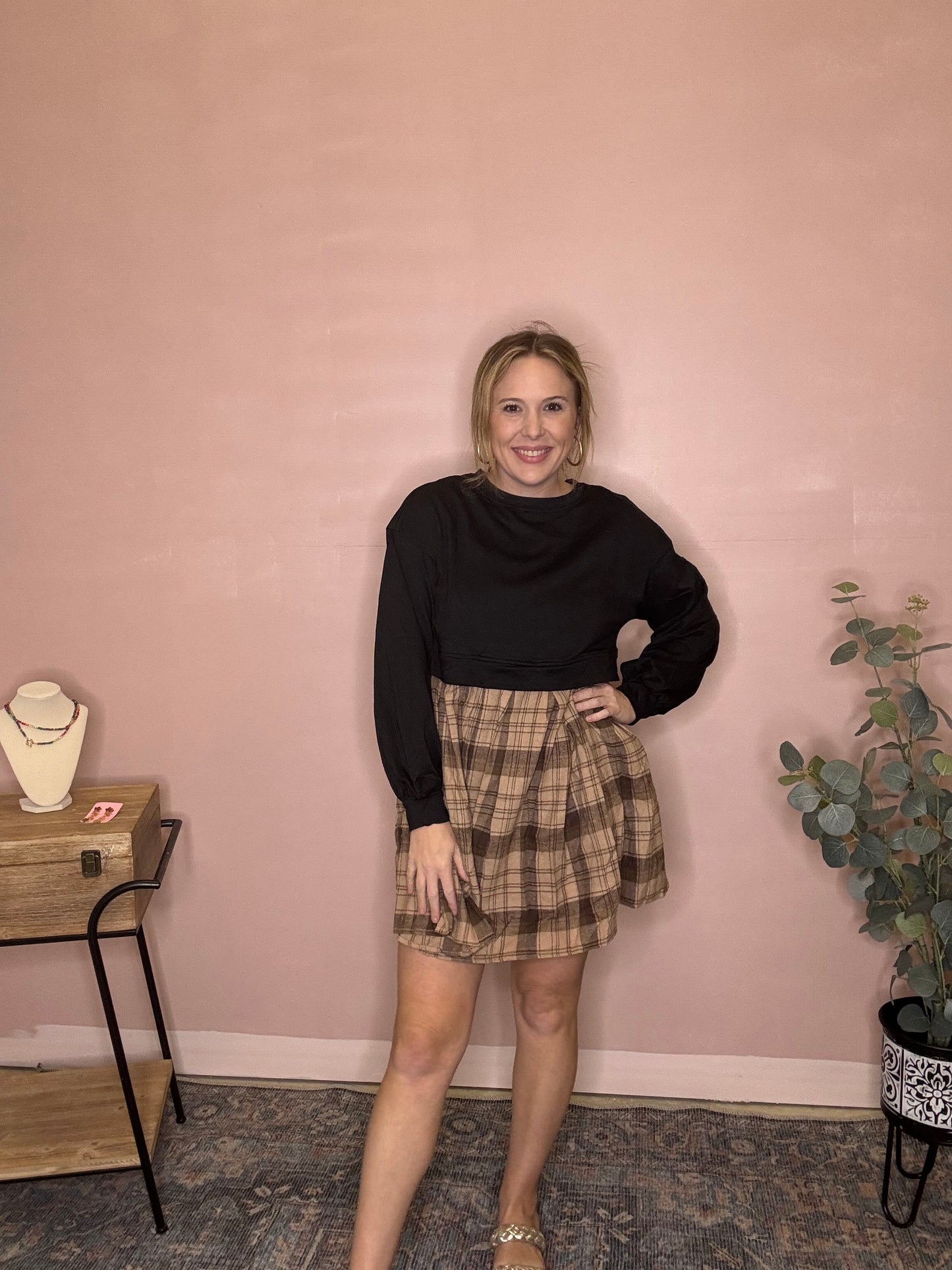 Plaid Perfection Sweater Dress