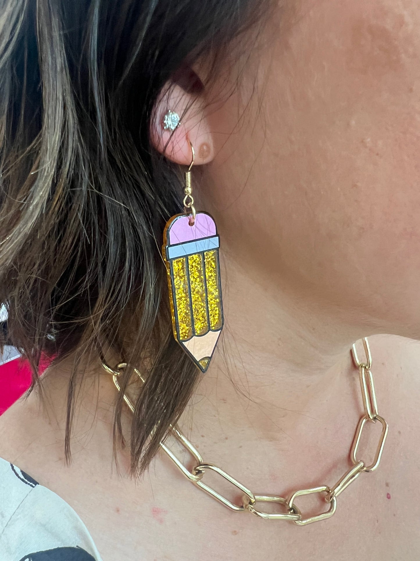 Glitter Pencil Earrings