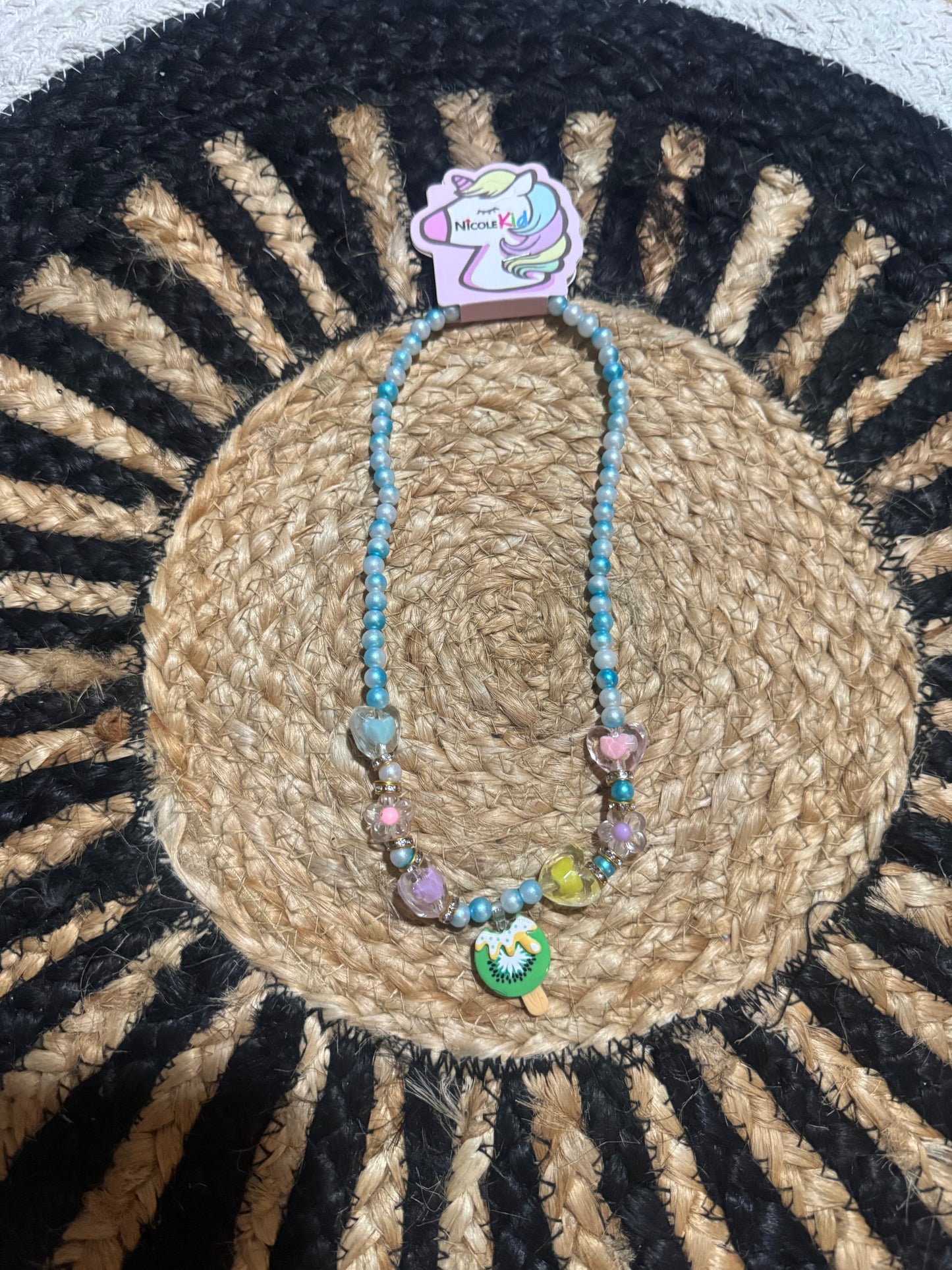 Girls Summer Popsicle Beaded Necklace