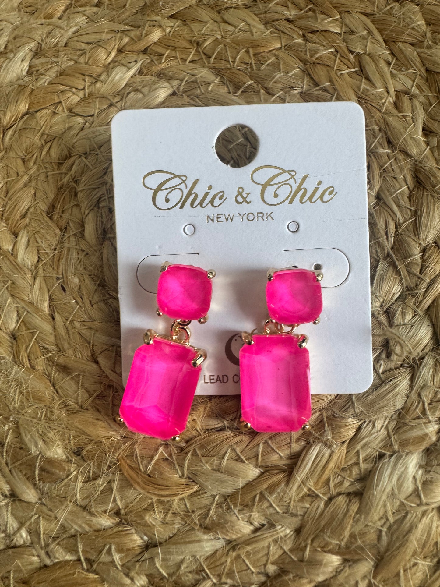 Neon Gemstone Statement Dangle Earrings