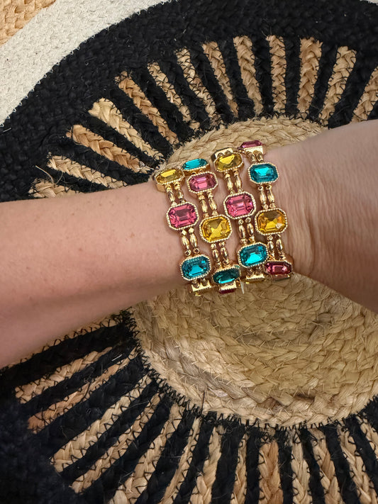 Multicolor Jewel Stretch Bracelet