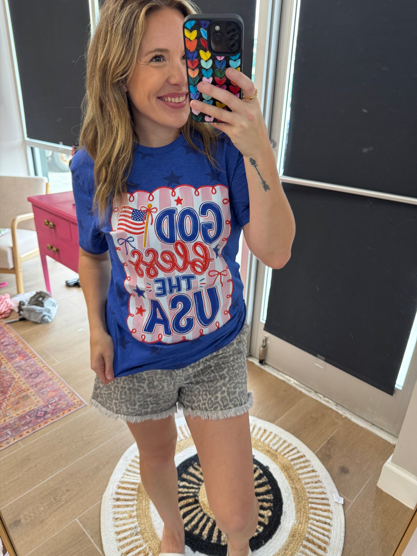God Bless the USA Star Graphic Tee