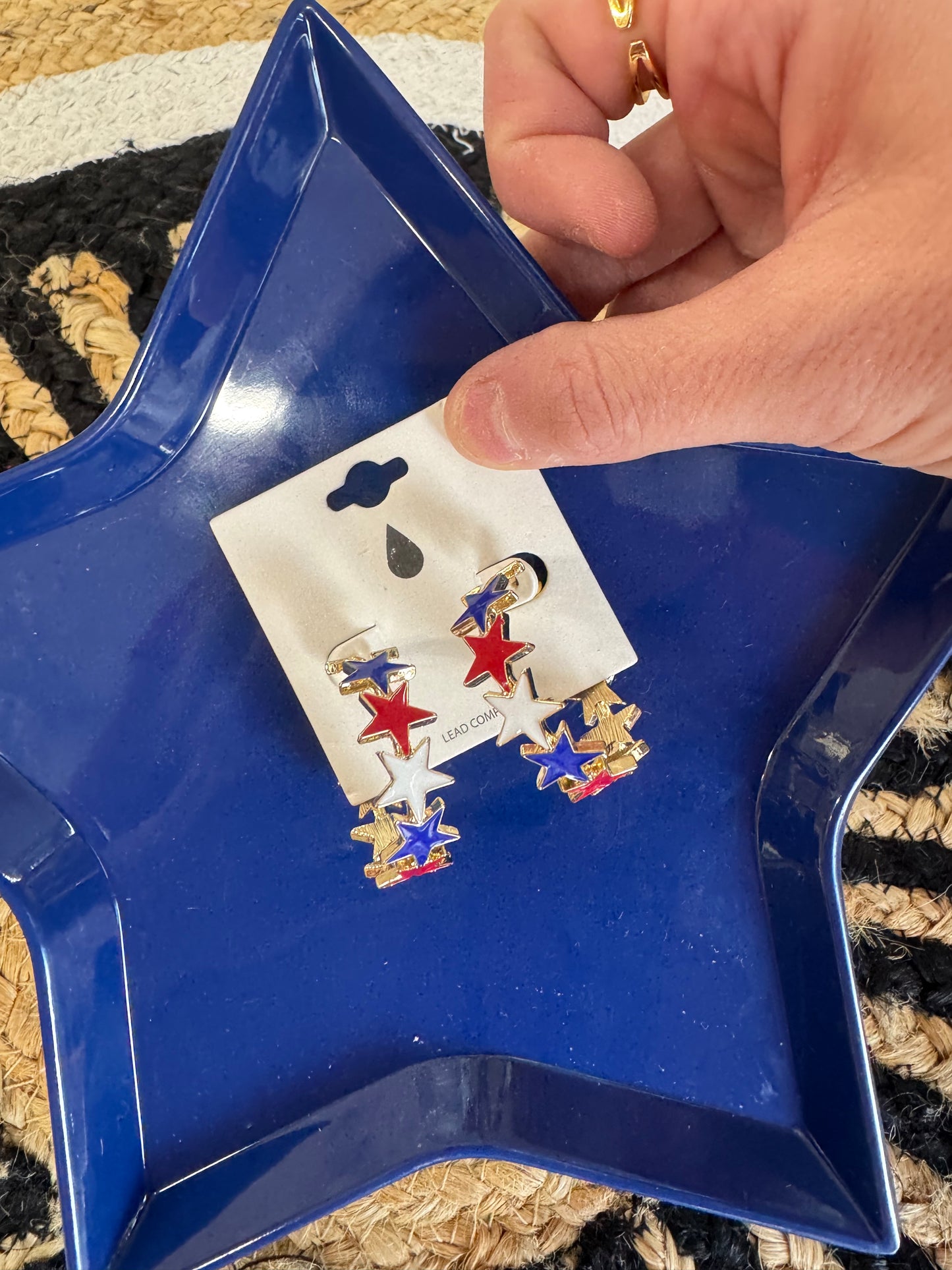 Patriotic Star Hoop Earrings