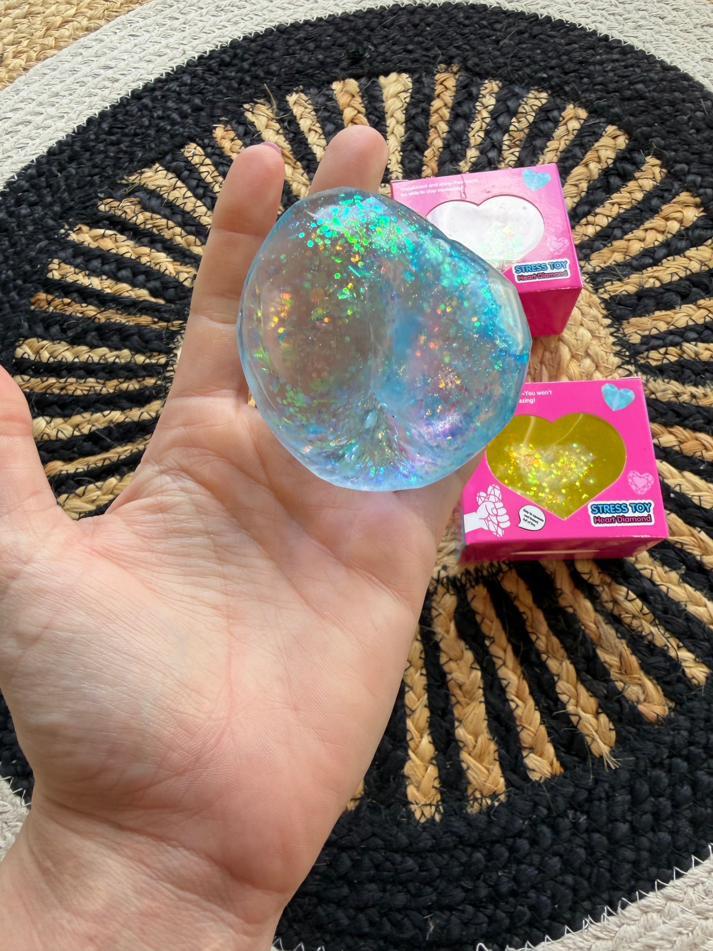 Glitter Diamond Heart Slow Rise Squishy
