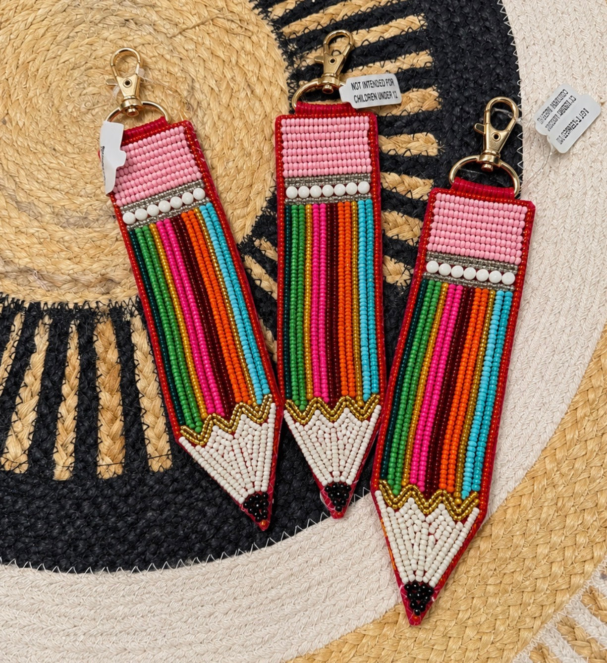 Beaded Pencil Keychain