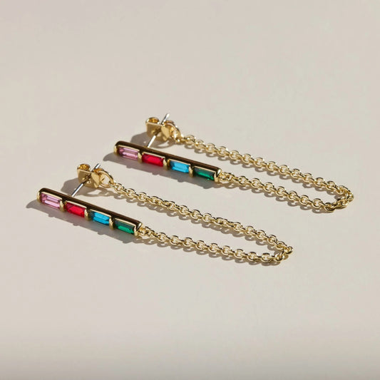Nickel & Suede Multicolor Lucia Statement Earrings