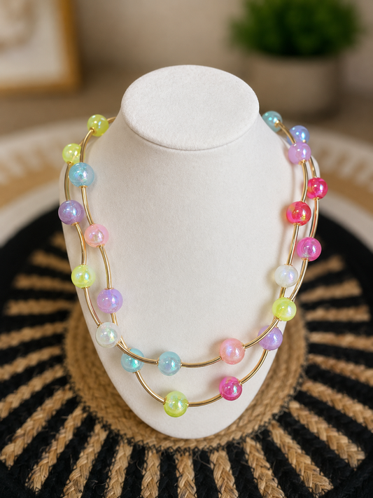 Ball Beaded Stretch Necklace