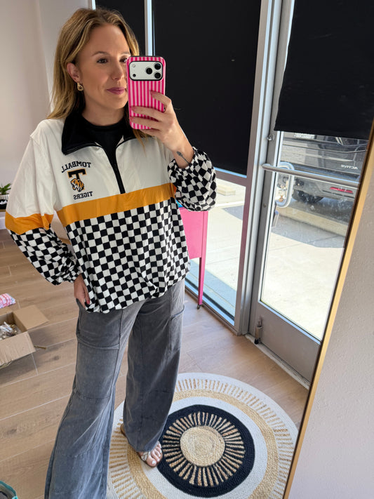 Black Checkered Tomball Tigers Jacket