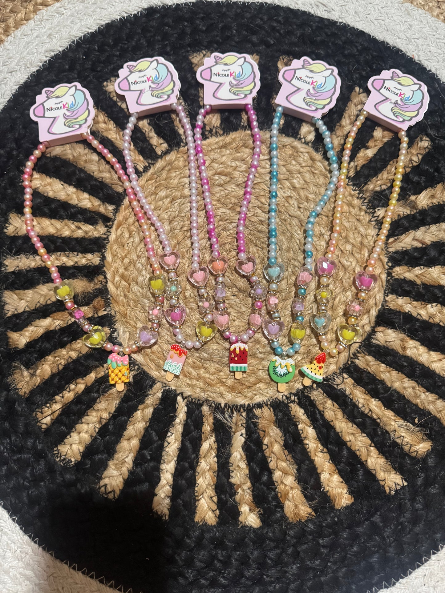 Girls Summer Popsicle Beaded Necklace