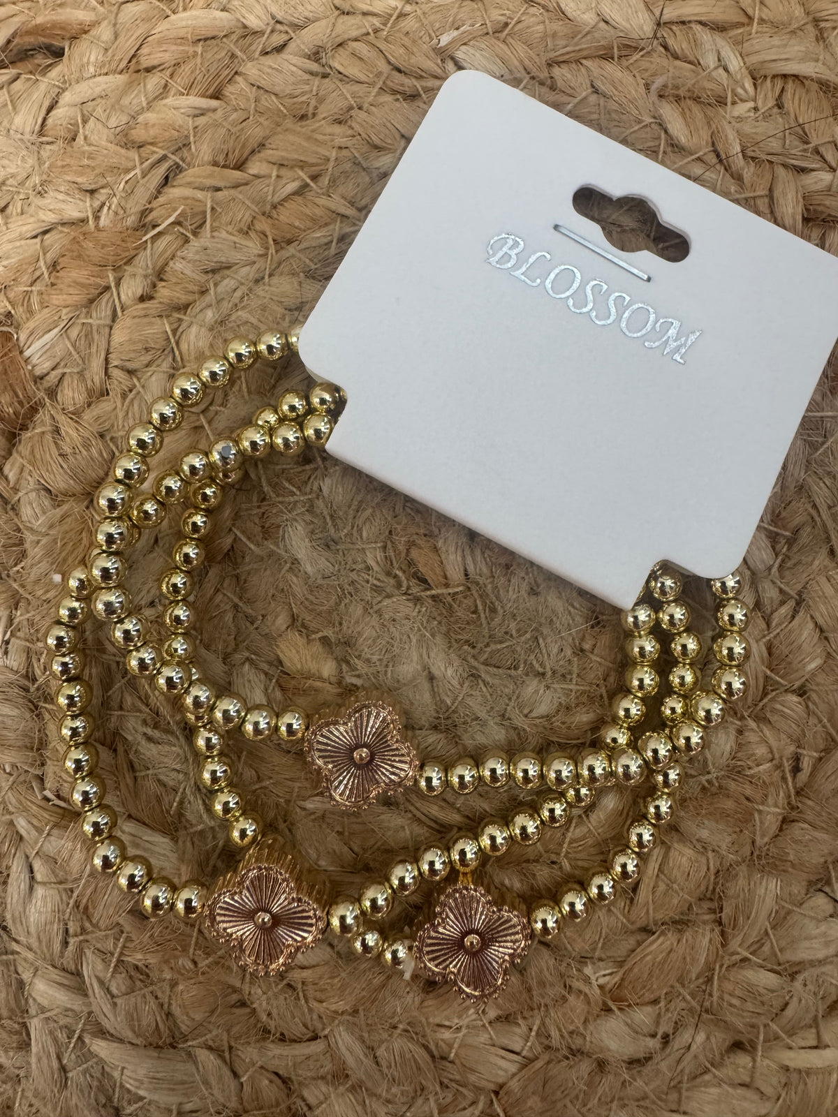 Triple Flower Stretch Bracelet Set