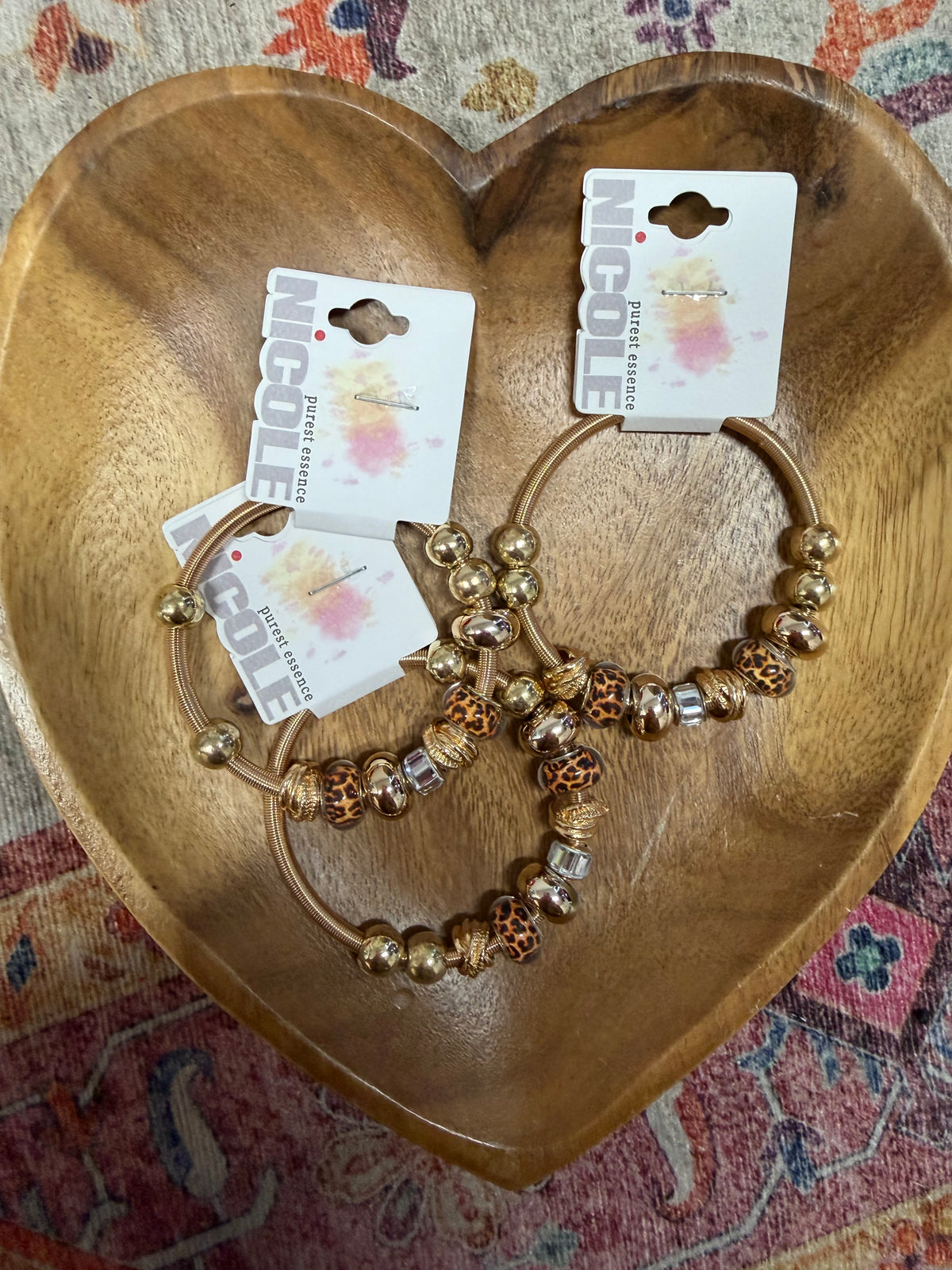 Leopard Beaded Charm Bracelet