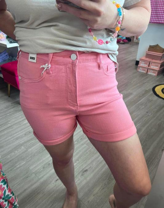 Pretty in Pink Judy Blue Shorts
