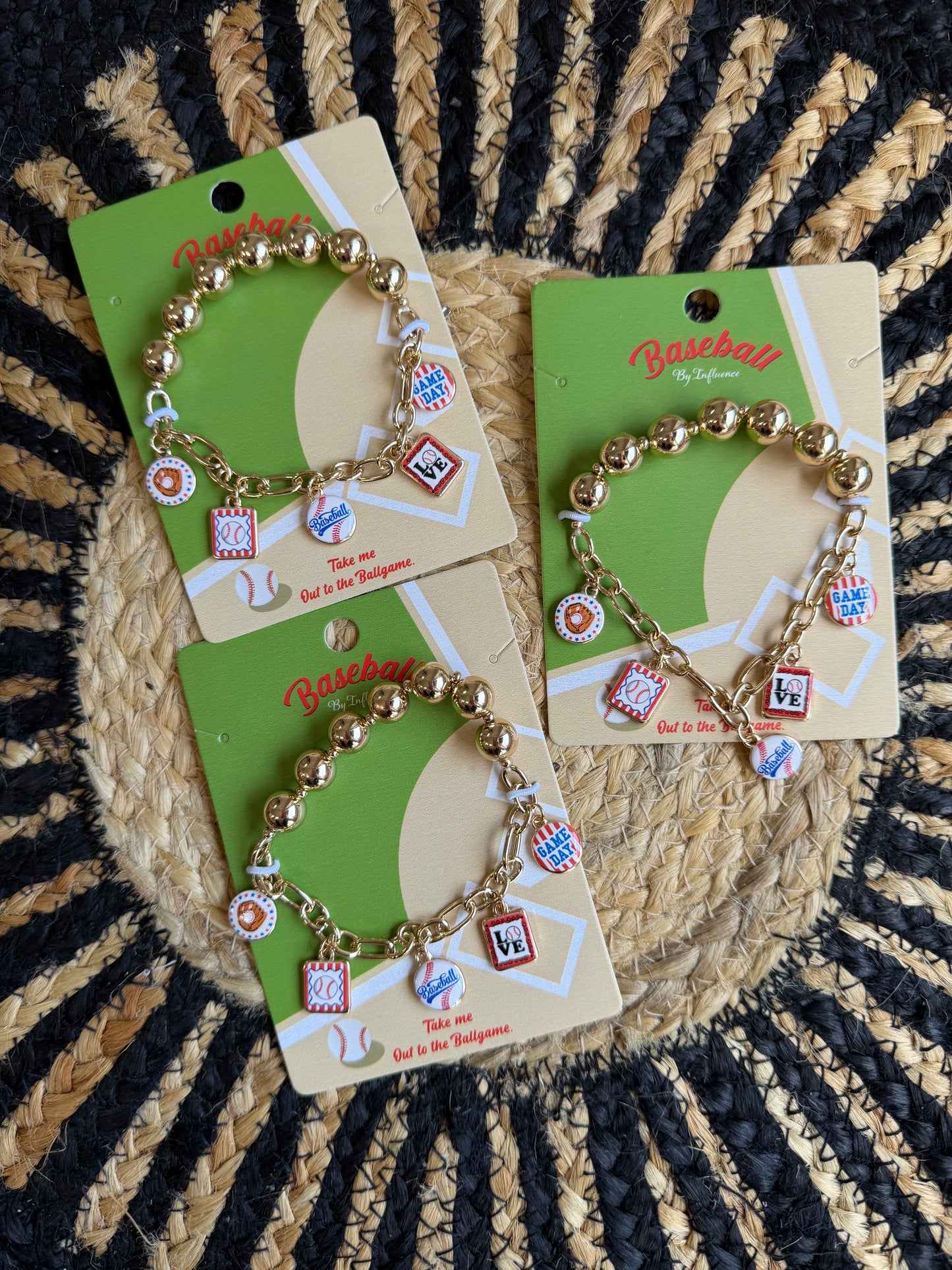 Baseball Stretch Charm Bracelet