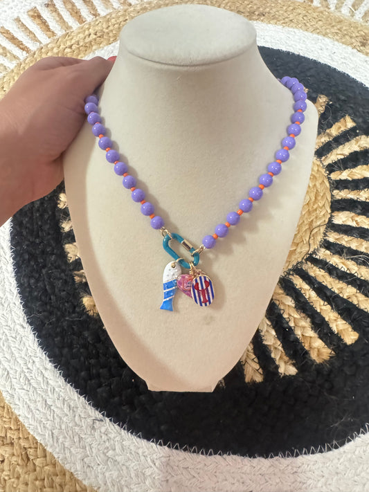 Purple Summer Charm Necklace