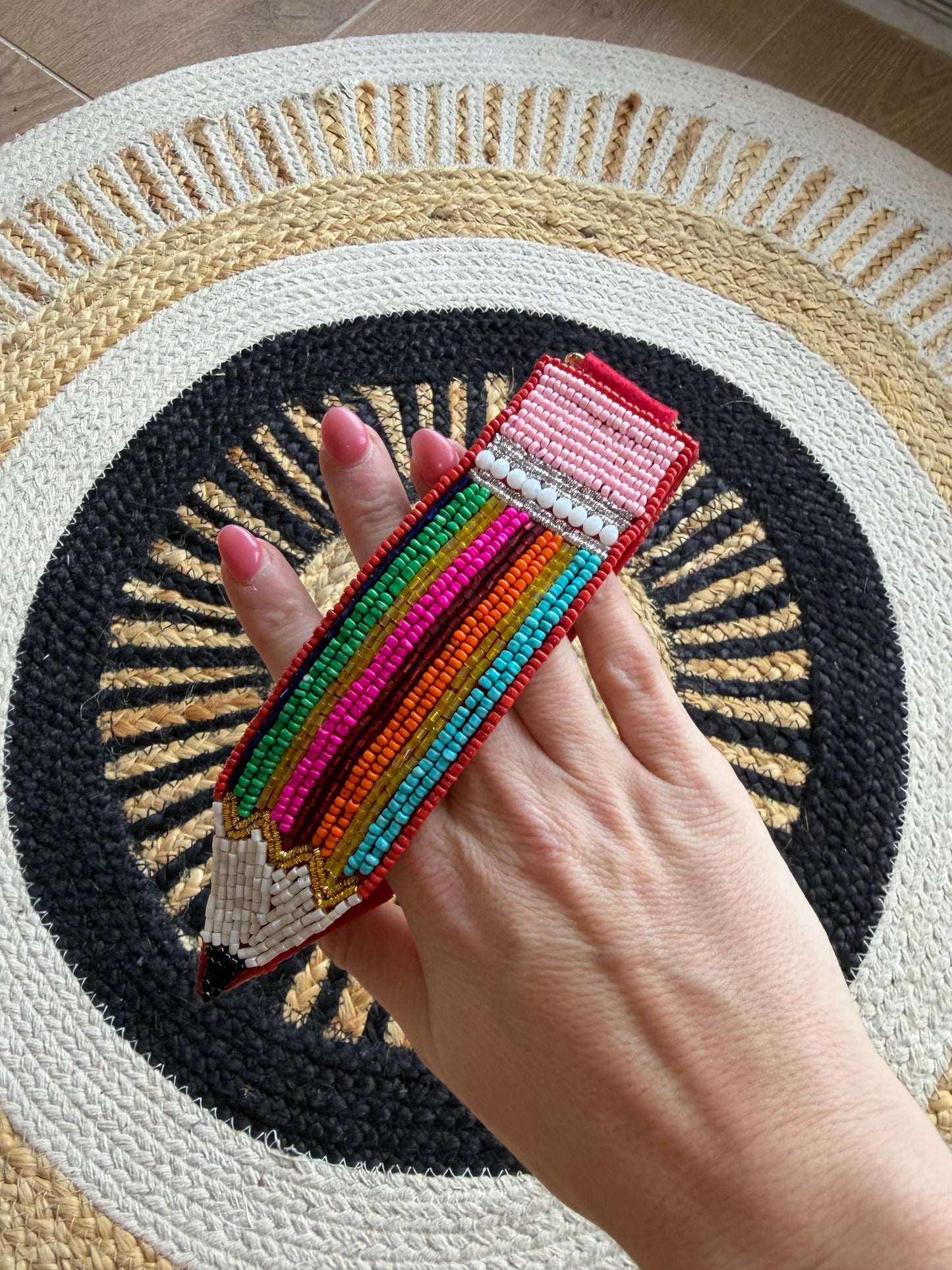 Beaded Pencil Keychain