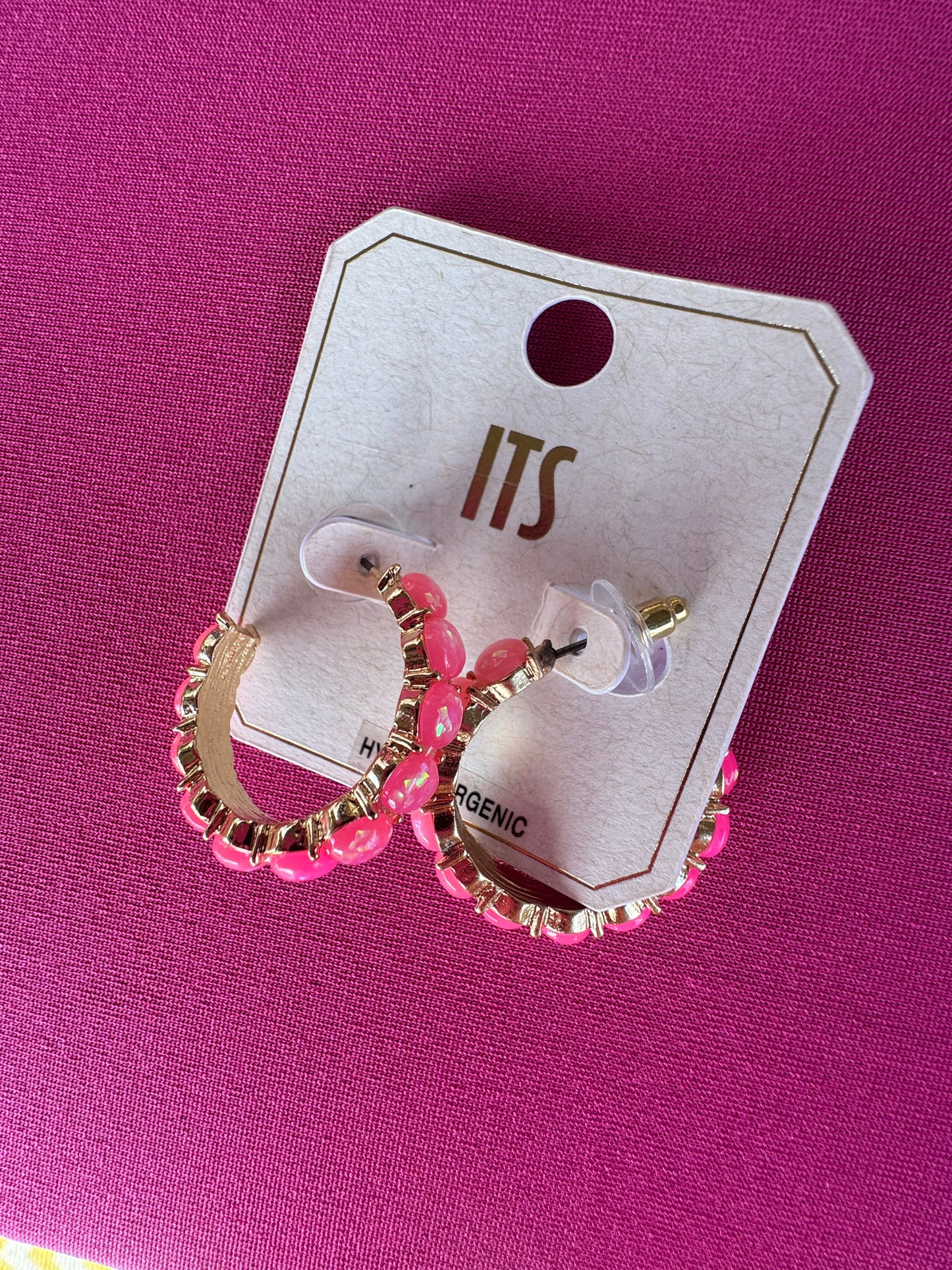 Neon Studded Hoop Earrings