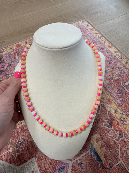 Pink Beaded Necklace