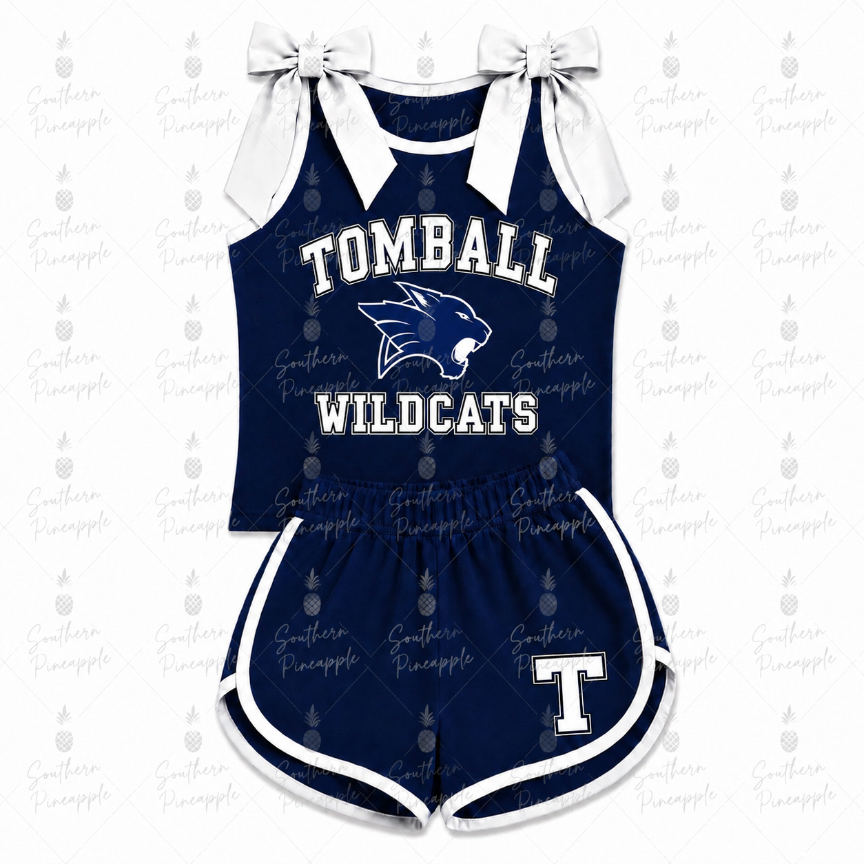 Custom School Spirit Bow Tank & Shorts Set | Toddler & Youth Game Day Outfit Pre-Order