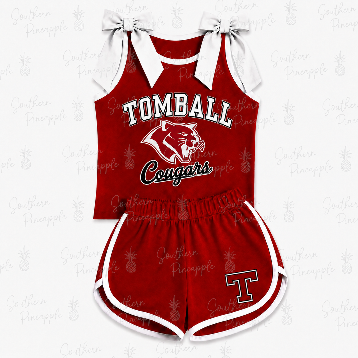 Custom School Spirit Bow Tank & Shorts Set | Toddler & Youth Game Day Outfit Pre-Order