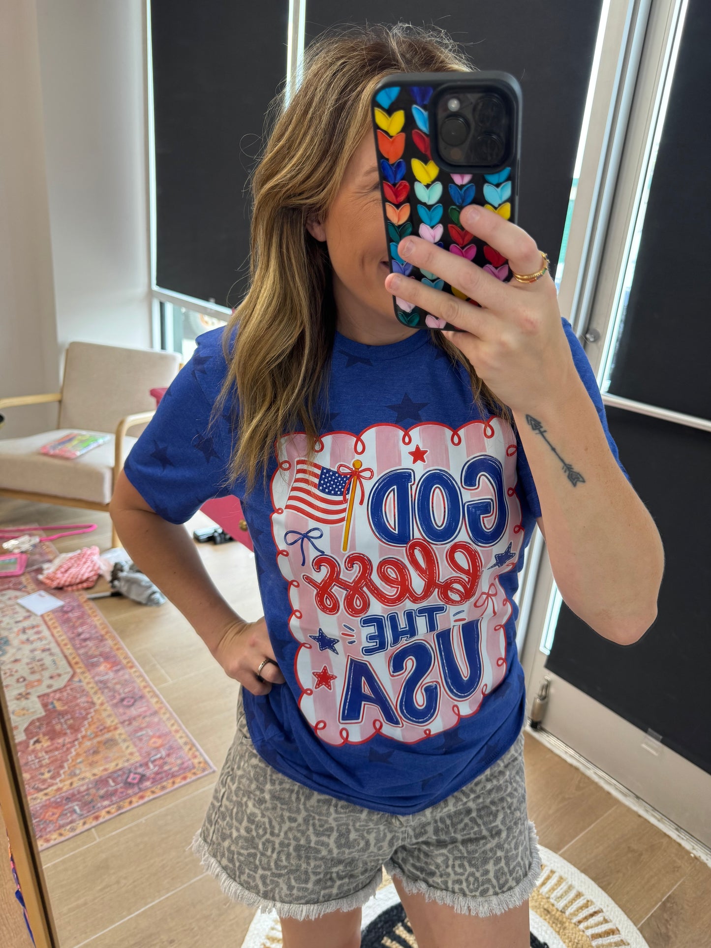 God Bless the USA Star Graphic Tee
