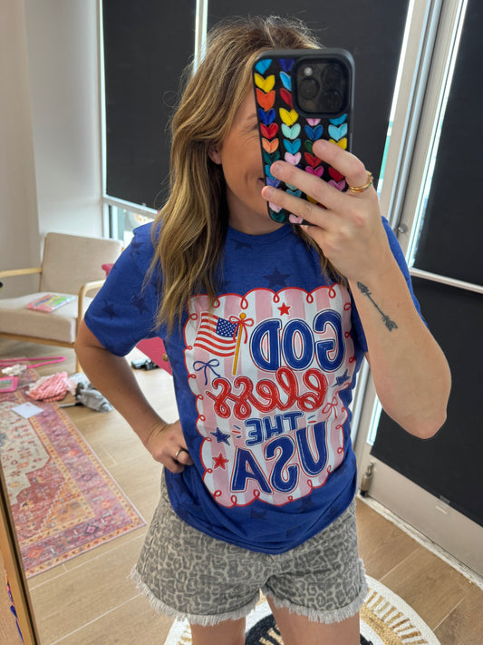God Bless the USA Star Graphic Tee