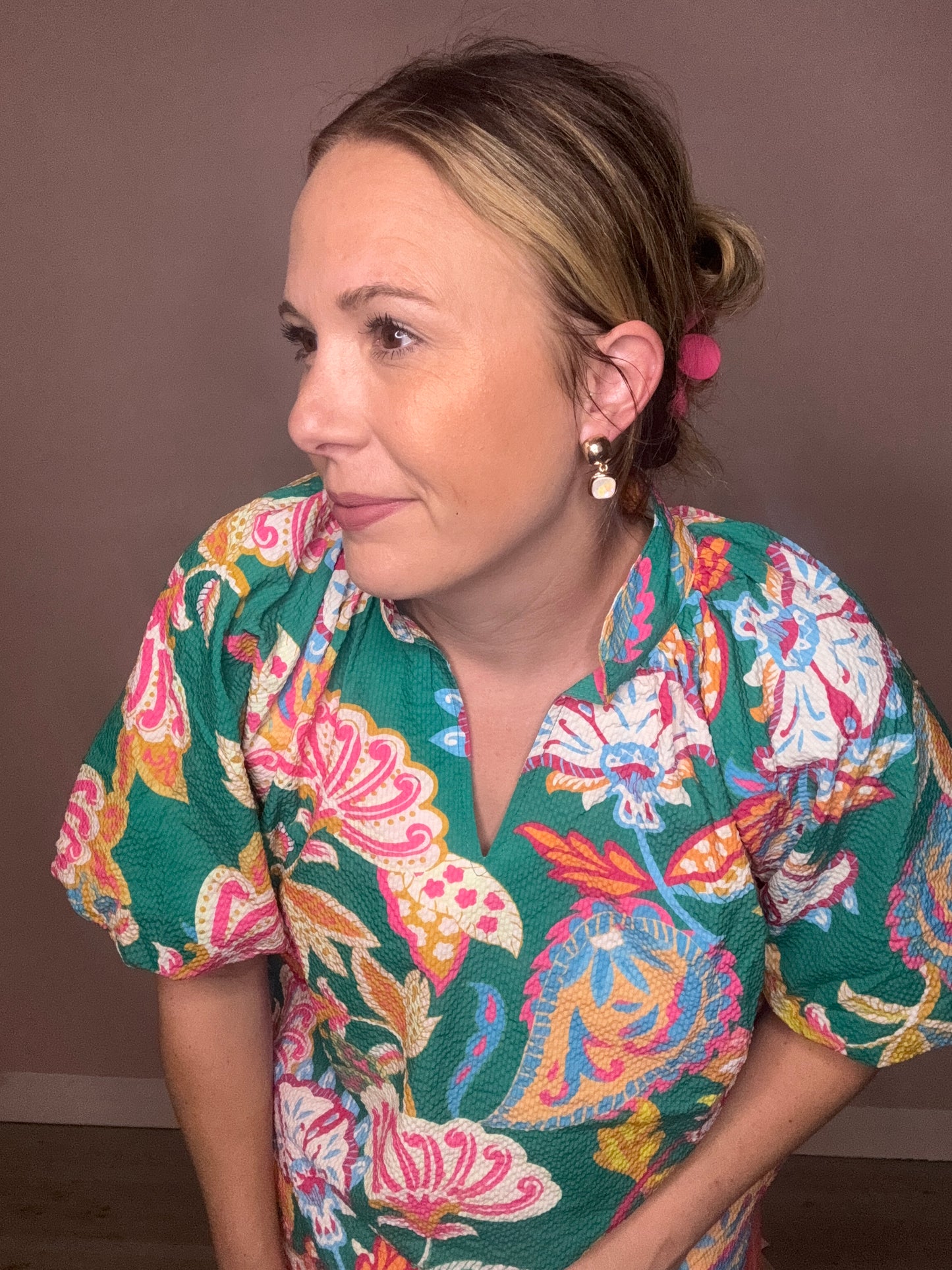 Floral Scalloped Hem Top