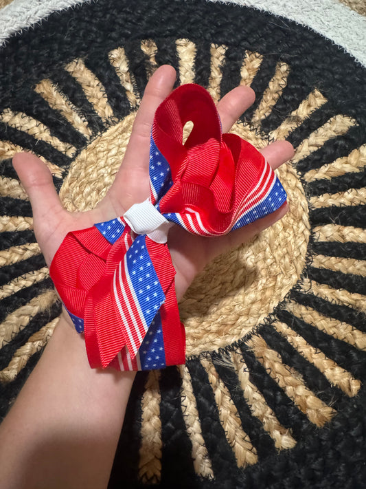 Girls Patriotic Fourth of July Hair Bow