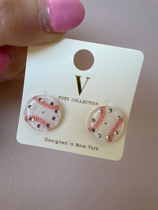 Mini Baseball Stud Earrings