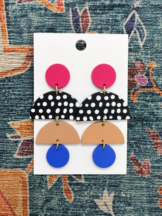 Pink Pop Polka Dot Earrings
