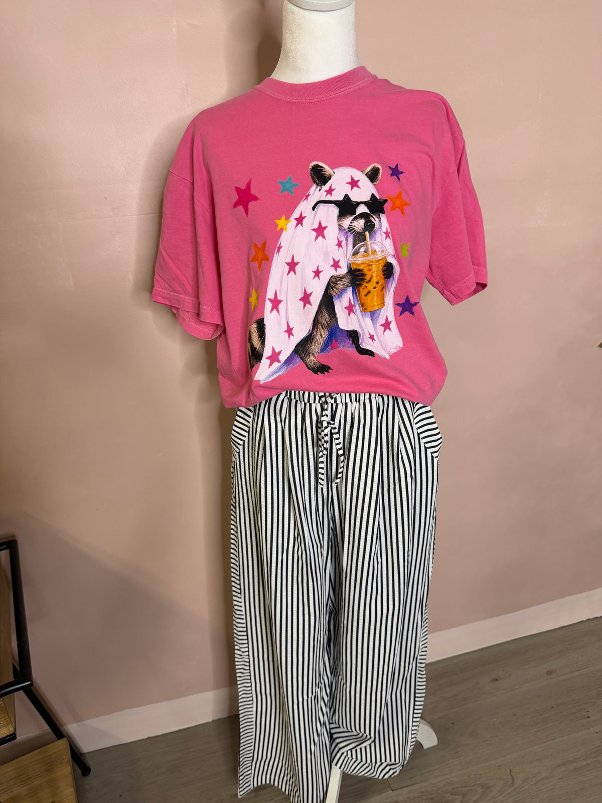 Black & White Striped Wide Leg Pants