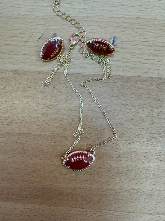 Football necklace and earring set