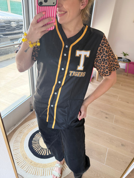 Tomball Tigers Spirit Jersey | Leopard Sleeve Gameday Top | Tomball TX